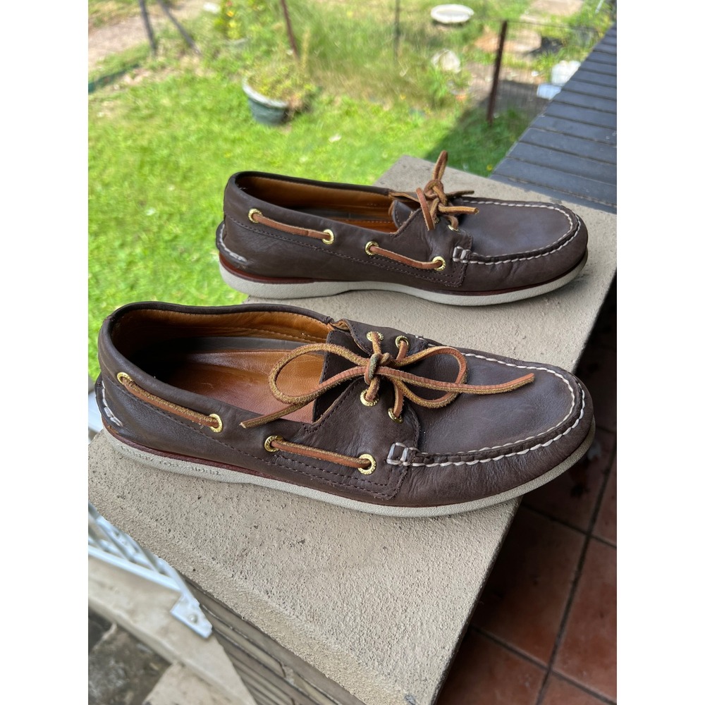 Sperry Top-Sider Authentic Original Brown Leather Boat Shoes Men's Size 9 M - Picture 3 of 7